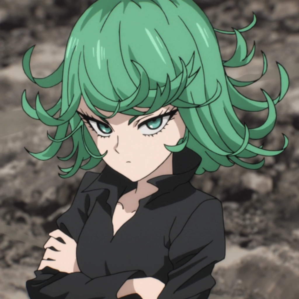 anime characters with green hair--Tatsumaki