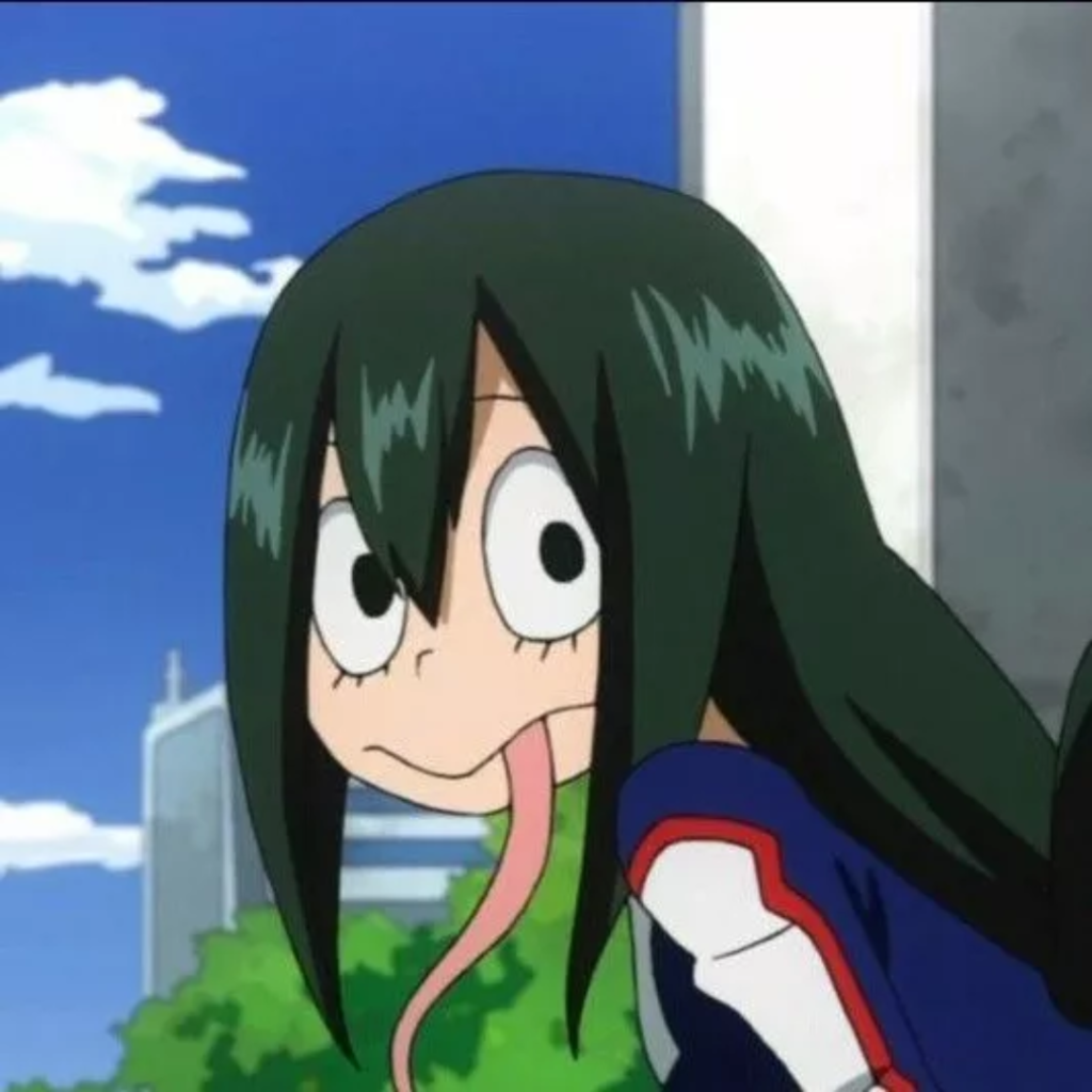 anime characters with green hair--Tsuyu Asui 